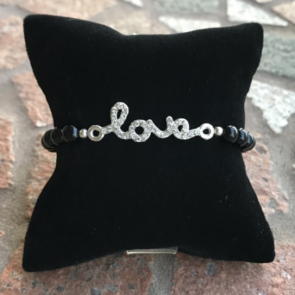 π΄SALE ! Genuine Onyx cz love valentine bracelet - Picture 6 of 11